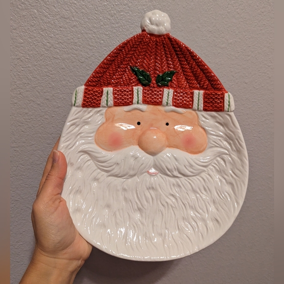 Santa Cookie Plate 8" by 11.75" by Peppermint place - Picture 1 of 5